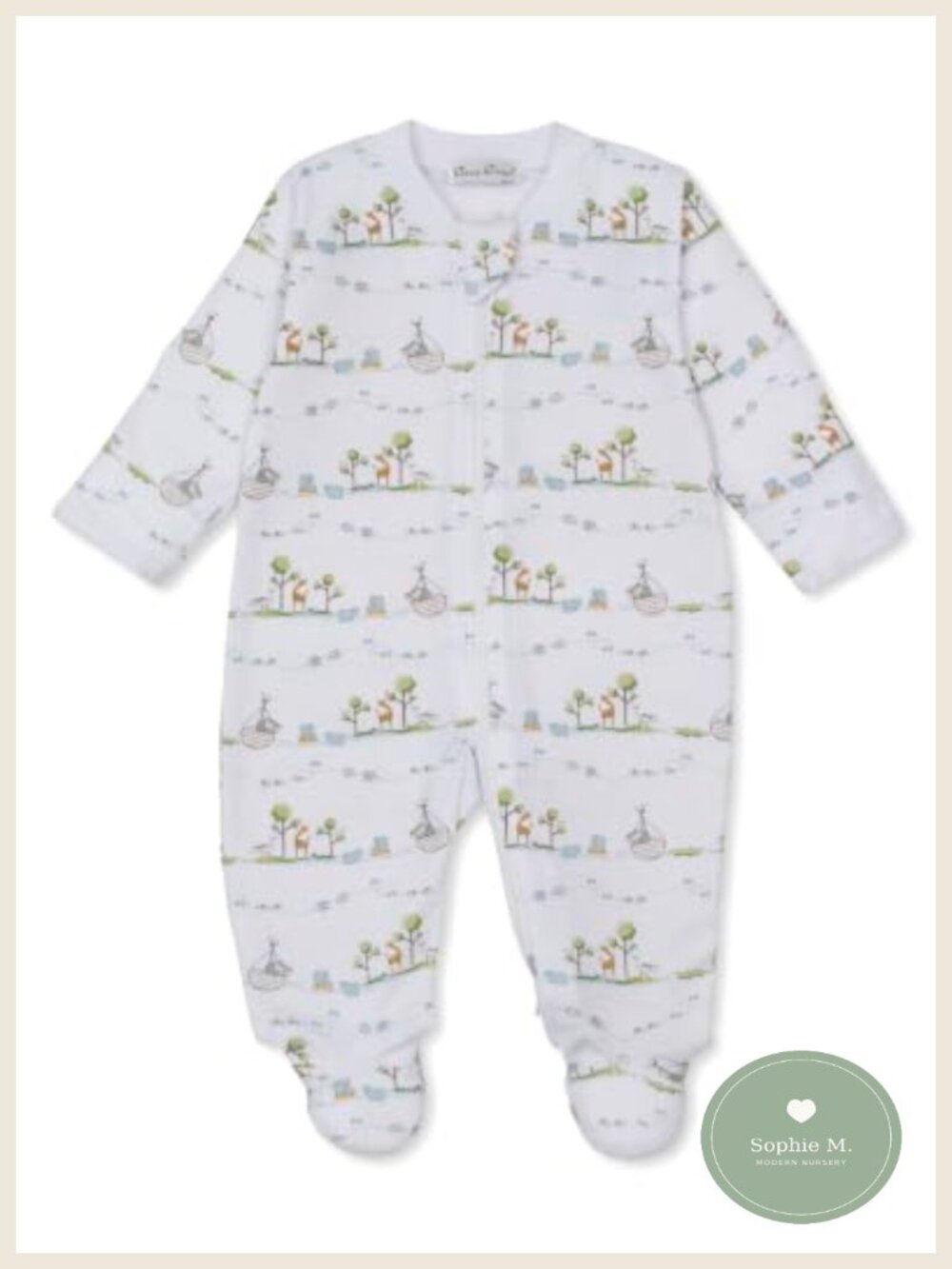 Baby Pima Cotton Zipper Footie Pajamas Mitten Cuffs